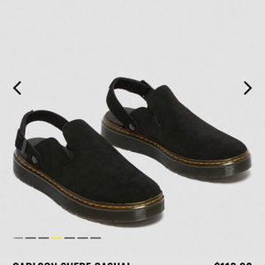Black suede, genuine Dr. Marten "Carlson" slides like new size 7